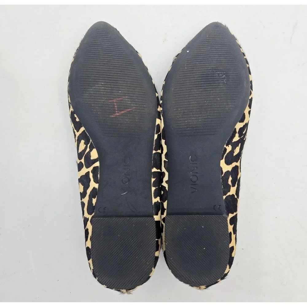 Vionic Flats Caballo Women's‎ Size 7 Shoes Leopard Calf Hair Slip On Loafers